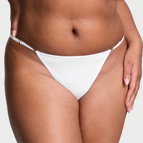 Victoria’s Secret Smooth Adjustable String Bikini Panty White M NEW - Picture 3 of 6